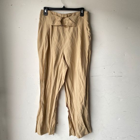Zara medium buckle front tan pants
